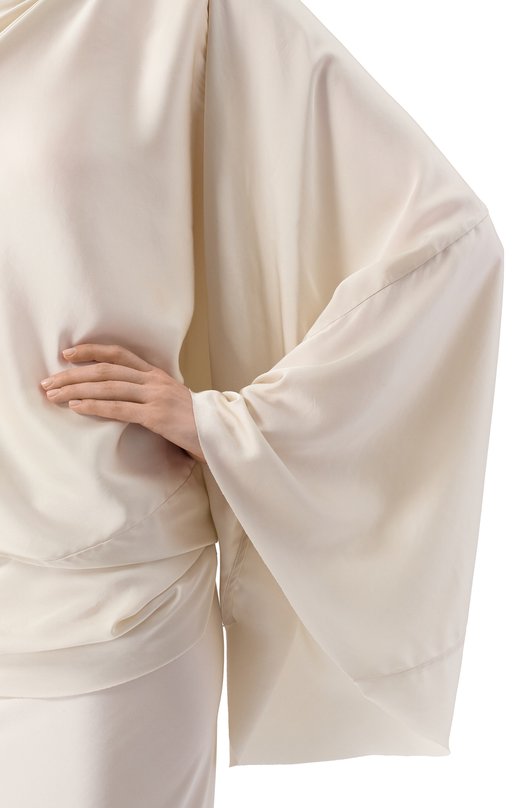 Атласный топ Rick Owens RP01E7234/SCH Кремовый  RP01E7234/SCH Фото 5
