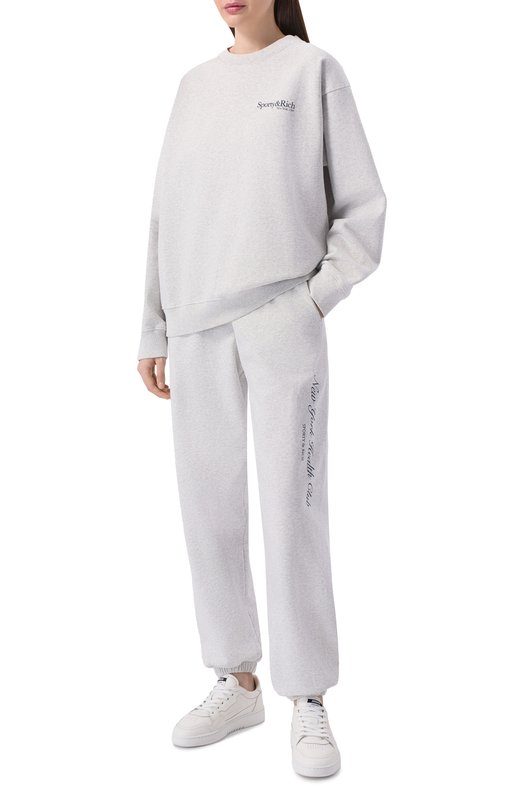 Хлопковый свитшот Sporty and Rich ST07162175GY03 Серый  ST07162175GY03 Фото 2