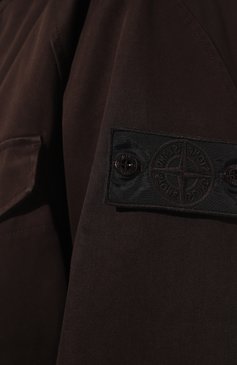 Мужская шерстяная куртка STONE ISLAND темно-коричневого цвета, арт. 7315441F1 | Фото 5 (Драгоценные камни: Проставлено; Материал подклада: Синтетический материал; Материал сплава: Проставлено; Рукава: Длинные; Материал внешний: Шерсть; Длина (верхняя одежда): Короткие; Стили: Кэжуэл; Кросс-КТ: Ветровка, Куртка, Легкая куртка; Мужское Кросс-КТ: шерсть и кашемир)