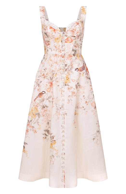 Льняное платье Zimmermann 7525DS261_001 Кремовый 7525DS261_001