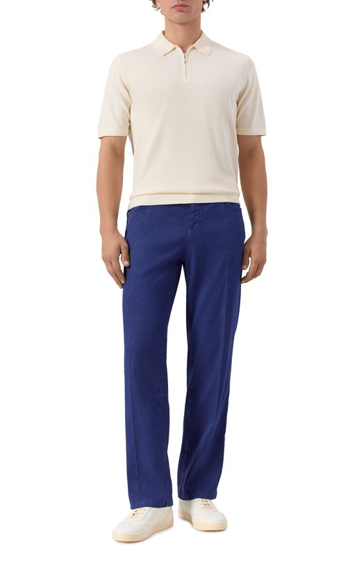 Брюки изо льна и хлопка Kiton UPR005LK0603F02 Синий  UPR005LK0603F02 Фото 2