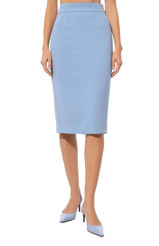 Шерстяная юбка Dolce & Gabbana F4CJGT/GDCPN Голубой  F4CJGT/GDCPN Фото 3