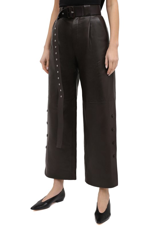 Кожаные брюки Twins Florence Коричневый, фото 3