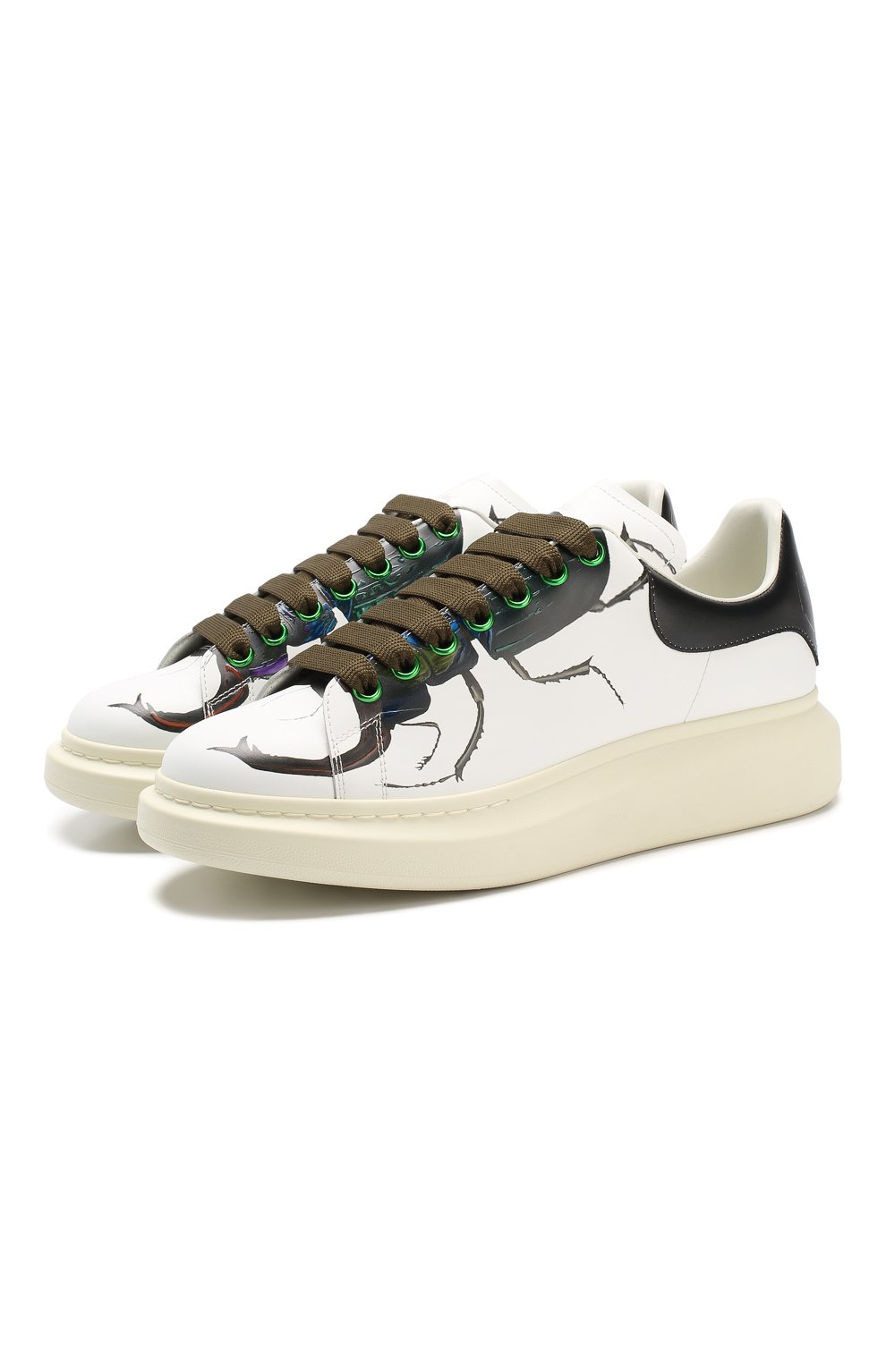 Кожаные кеды ALEXANDER MCQUEEN, арт. 575419/WHVIY, фото 1