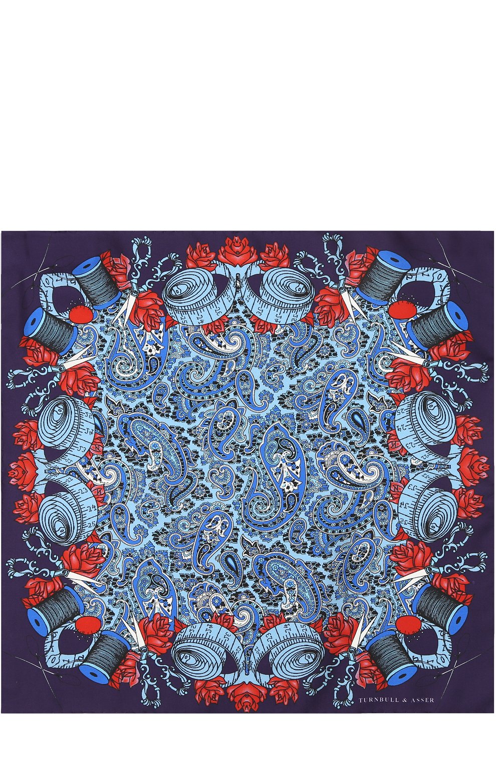 Шелковый платок с принтом TURNBULL & ASSER, арт. PSQ001-BB468, фото 2