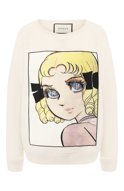 Женский хлопковый пуловер с принтом GUCCI, арт. 539088/X916B