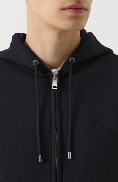 Хлопковая толстовка на молнии с капюшоном BURBERRY, арт. 4050243, фото 5