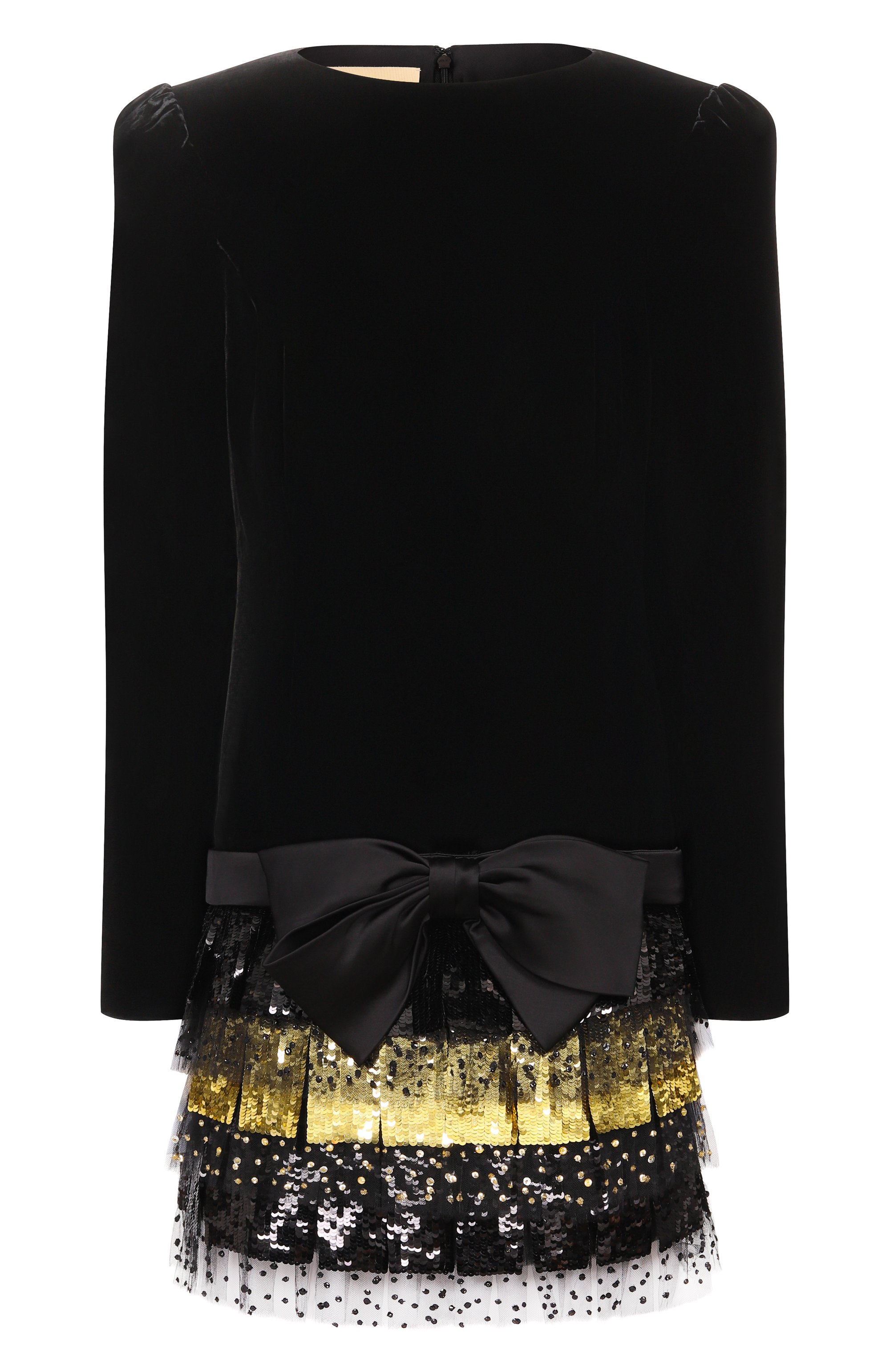 Платье с отделкой пайетками VALENTINO черного цвета по цене 1130000 руб., арт. 7B0VAGD1/9Q9, фото 1 Платье с отделкой пайетками VALENTINO, арт. 7B0VAGD1/9Q9, фото 1