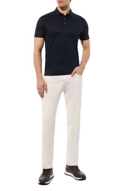 Хлопковое поло CANALI темно-синего цвета по цене 35150 руб., арт. T0238/MJ00002, фото 2 Хлопковое поло CANALI, арт. T0238/MJ00002, фото 2