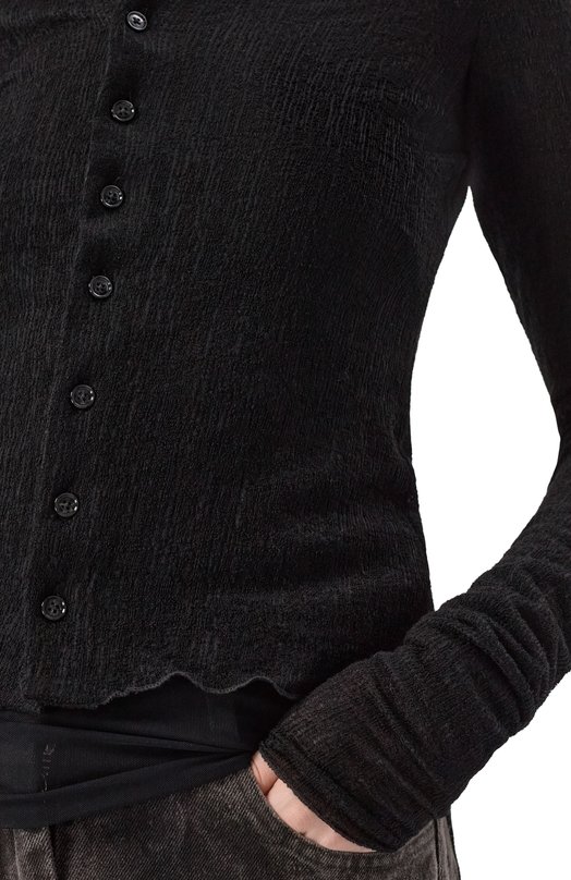 Шерстяная рубашка Ann Demeulemeester B0013581/FA619 Чёрный  B0013581/FA619 Фото 5