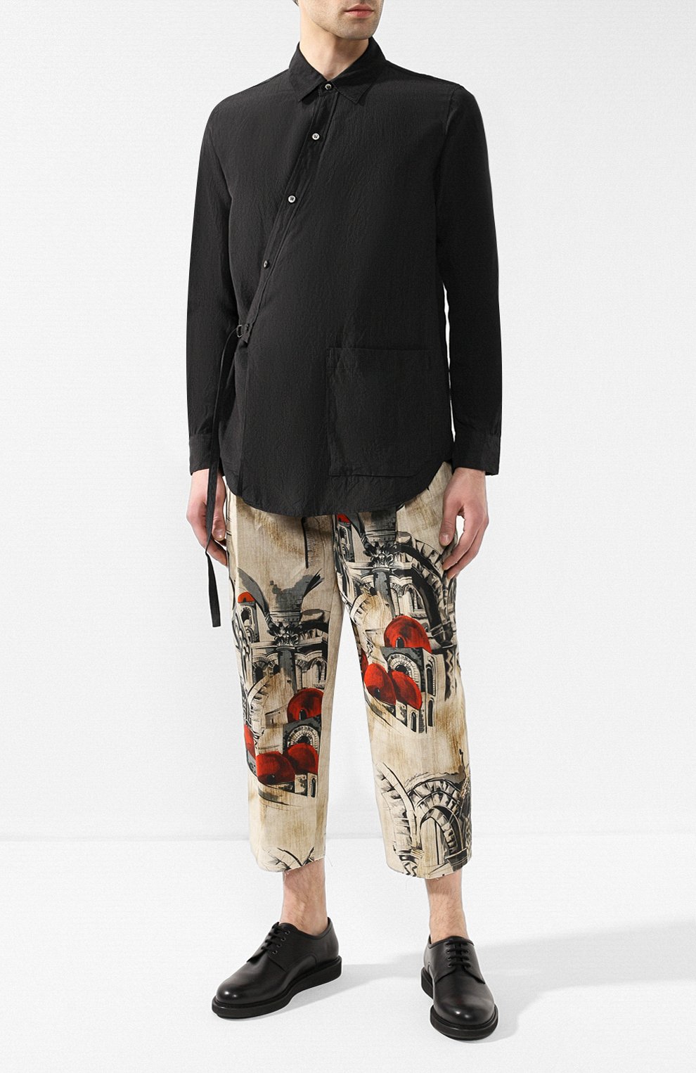 Рубашка из вискозы KAZUYUKI KUMAGAI темно-серого цвета по цене 34300 руб., арт. KS91-062, фото 2 Рубашка из вискозы KAZUYUKI KUMAGAI, арт. KS91-062, фото 2