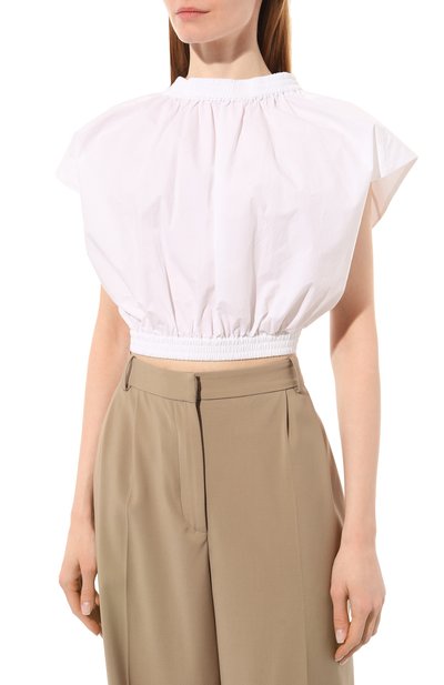 Хлопковый топ HUGO белого цвета по цене 12100 руб., арт. 50489283, фото 3 Хлопковый топ HUGO, арт. 50489283, фото 3