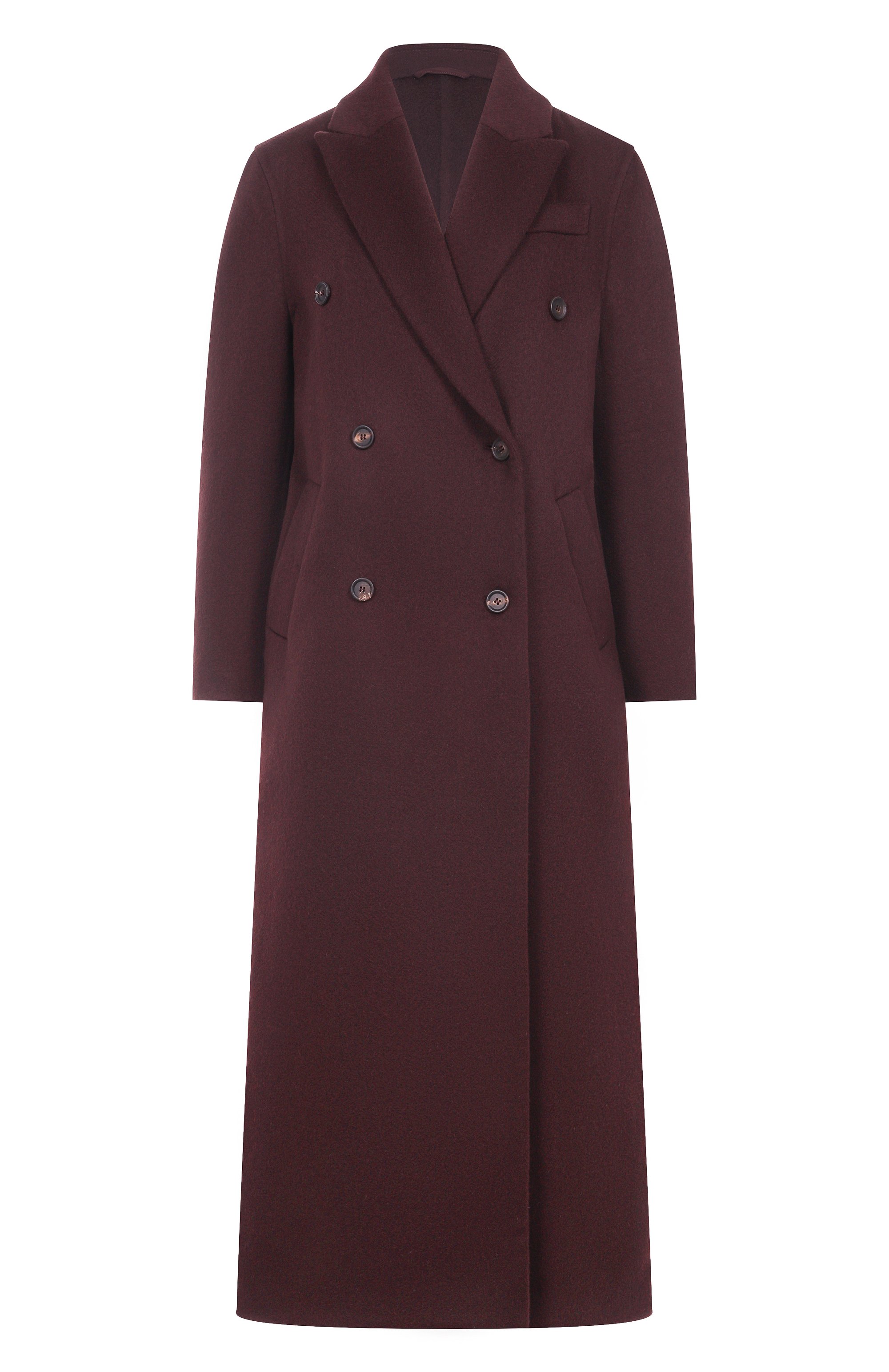 Кашемировое пальто BRUNELLO CUCINELLI бордового цвета по цене 1175000 руб., арт. MD5039895, фото 1 Кашемировое пальто BRUNELLO CUCINELLI, арт. MD5039895, фото 1