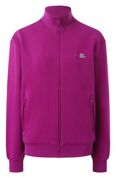 Женский хлопковая толстовка DOLCE & GABBANA сиреневого цвета, арт. F9R80T/GDCDR | Фото 1 (Материал сплава: Проставлено; Драгоценные камни: Проставлено; Длина (для топов): Стандартные; Рукава: Длинные; Женское Кросс-КТ: Кардиган-одежда; Стили: Спорт-шик; Материал внешний: Хлопок)