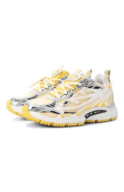 Комбинированные кроссовки be right back OFF-WHITE желтого цвета по цене 61450 руб., арт. 0WIA289S25FAB004, фото 1 Комбинированные кроссовки be right back OFF-WHITE, арт. 0WIA289S25FAB004, фото 1