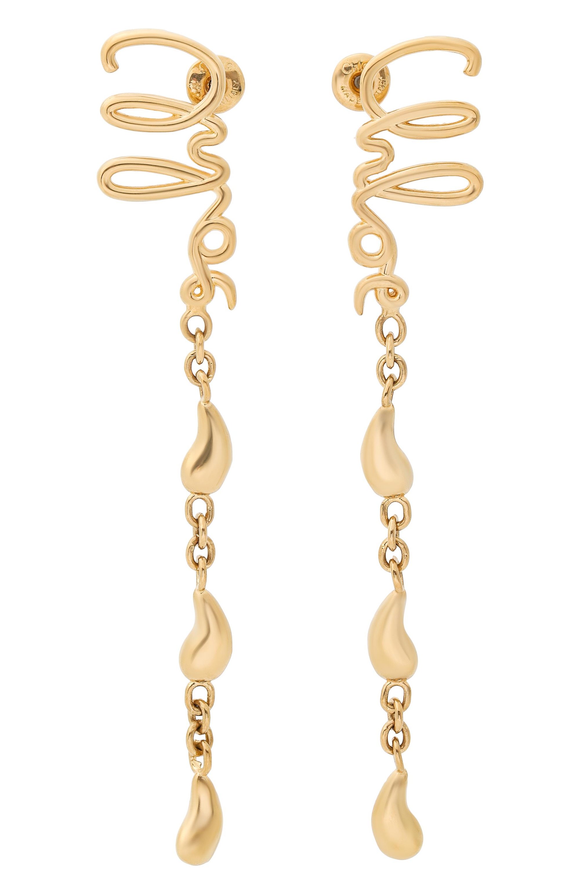 Серьги CHLOÉ золотого цвета по цене 49150 руб., арт. CHC24WFE05CB7, фото 1 Серьги CHLOÉ, арт. CHC24WFE05CB7, фото 1