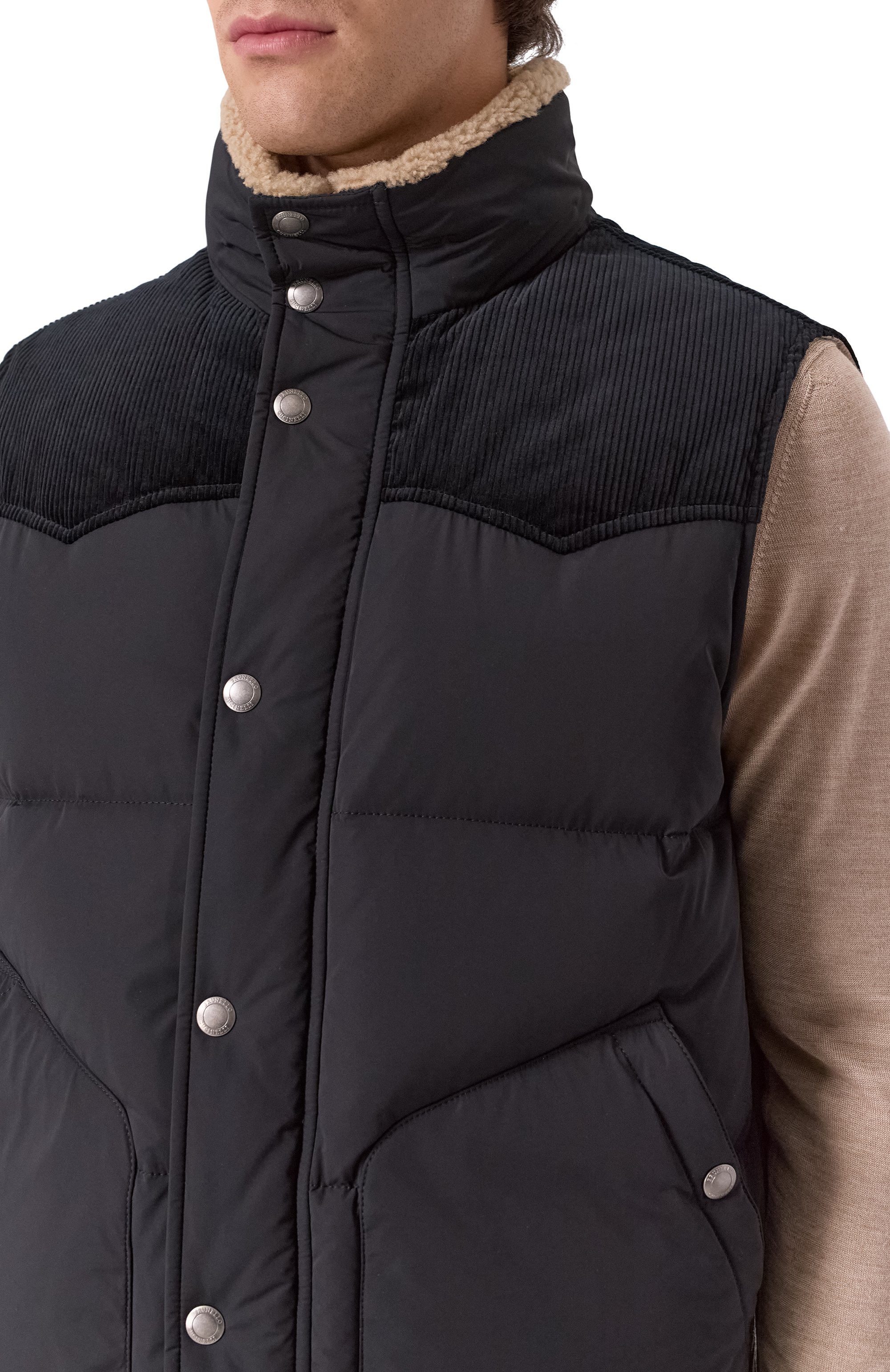 Пуховый жилет с отделкой из овчины BRUNELLO CUCINELLI, арт. MM4031942, фото 5