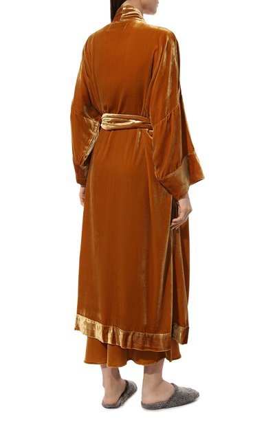 Халат из вискозы и шелка ASCENO оранжевого цвета по цене 77600 руб., арт. RS24_T028F40, фото 4 Халат из вискозы и шелка ASCENO, арт. RS24_T028F40, фото 4