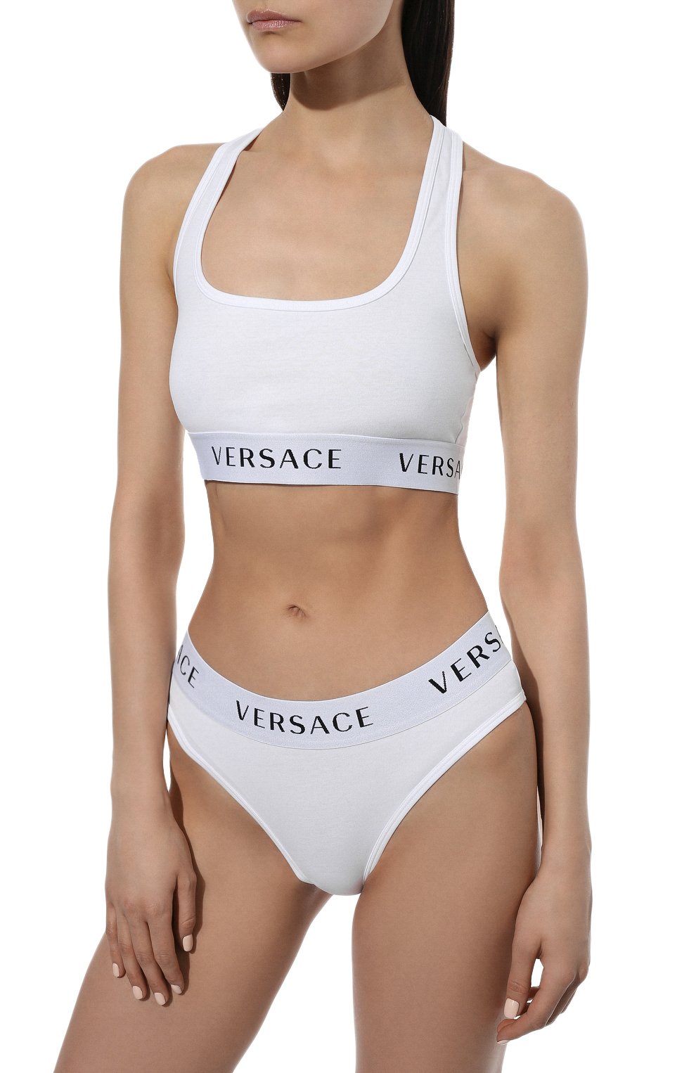 Хлопковый бра-топ VERSACE белого цвета по цене 5535 руб., арт. AUD04068/AC00058, фото 2 Хлопковый бра-топ VERSACE, арт. AUD04068/AC00058, фото 2