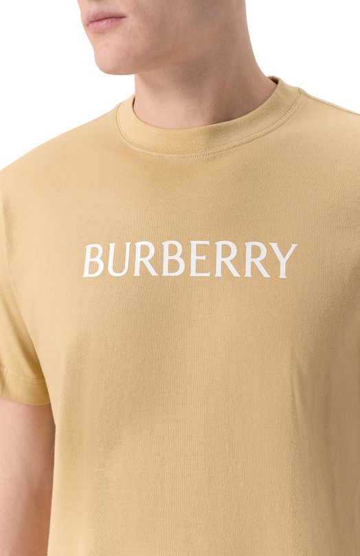 Хлопковая футболка Burberry 8122390 Бежевый  8122390 Фото 5