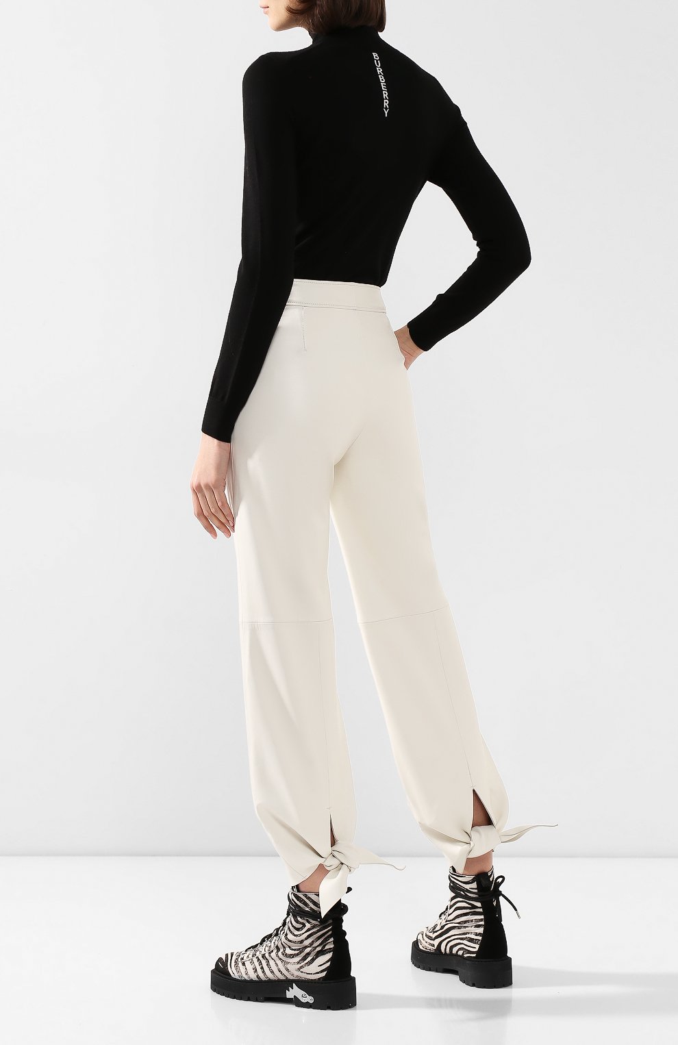 Кожаные брюки OFF-WHITE, арт. 0WJB005F199860504800, фото 2