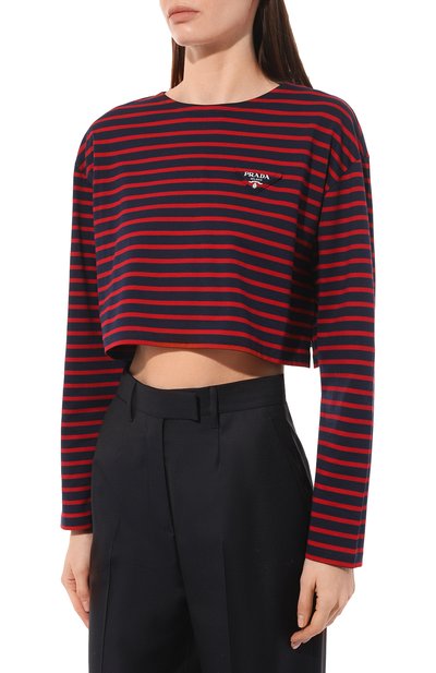 Хлопковый лонгслив PRADA, арт. 34628-1045-F0E7D-221, фото 3
