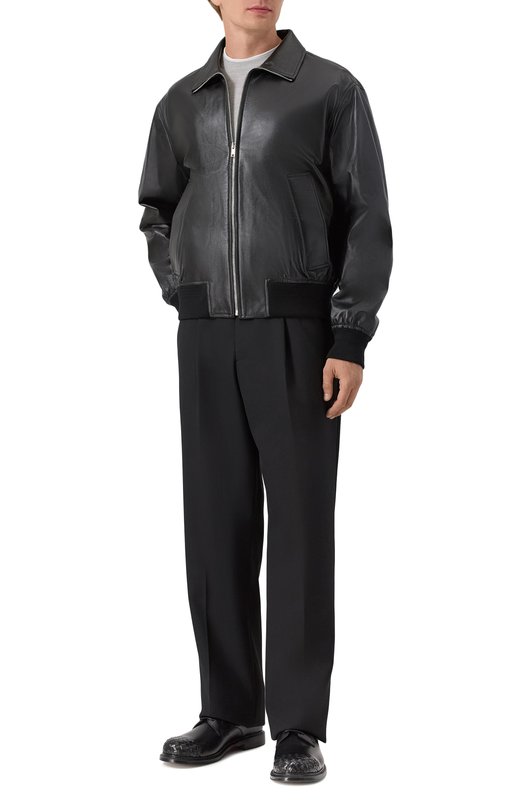 Кожаный бомбер Bottega Veneta 785266/V5AC0 Чёрный  785266/V5AC0 Фото 2