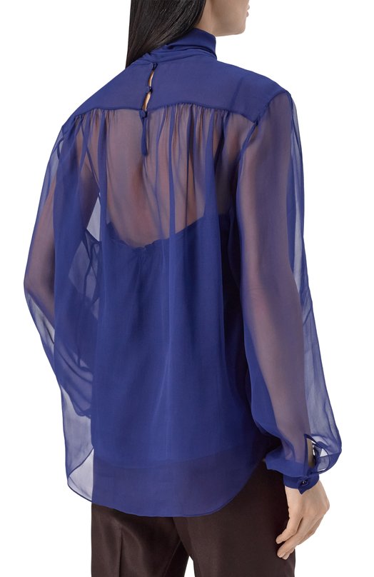 Шелковая блузка MVST M26.2PW.B010/F136 Синий  M26.2PW.B010/F136 Фото 4