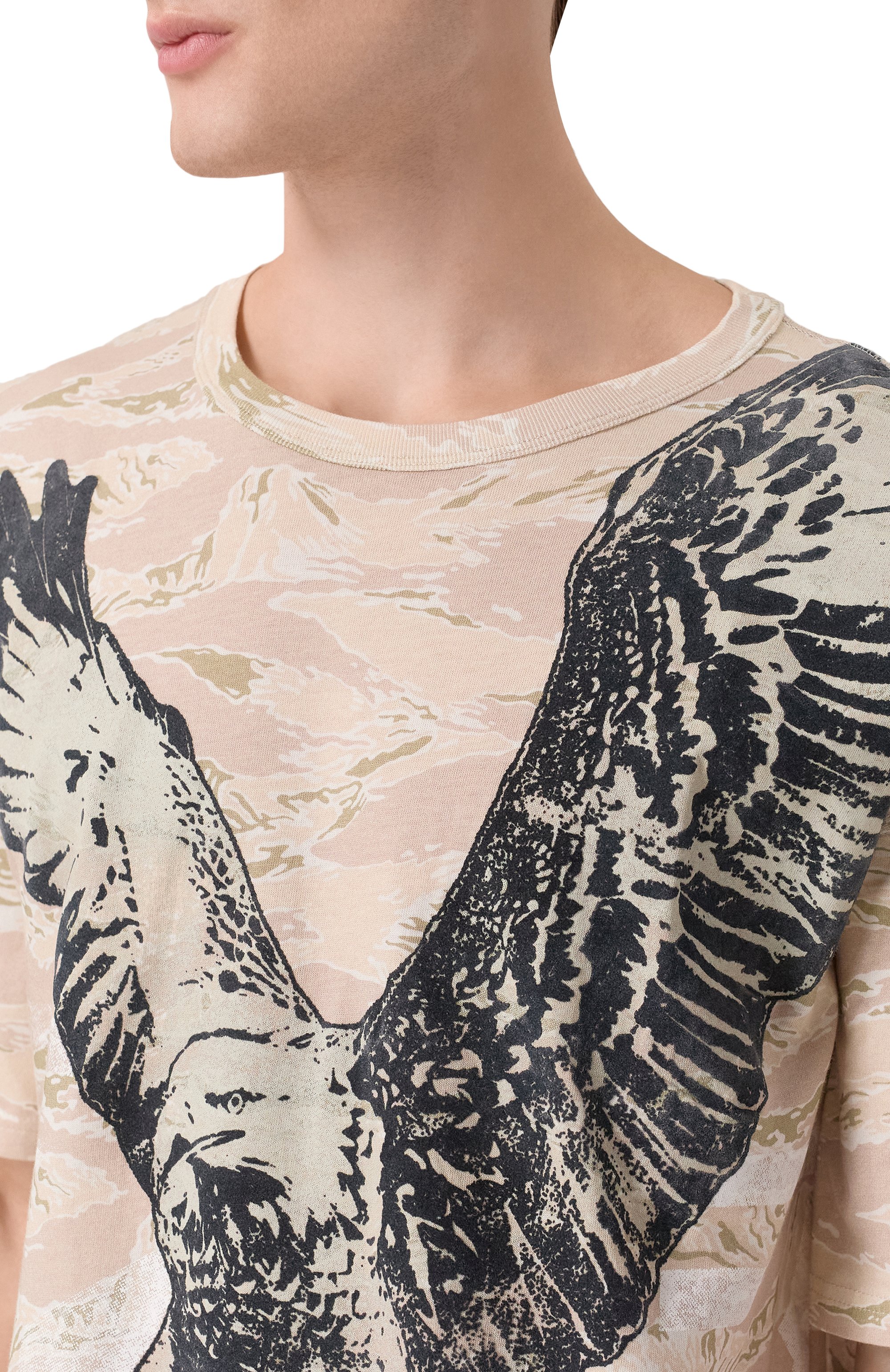 Хлопковая футболка DIESEL бежевого цвета по цене 16650 руб., арт. A19317/0DLBM, фото 5 Хлопковая футболка DIESEL, арт. A19317/0DLBM, фото 5