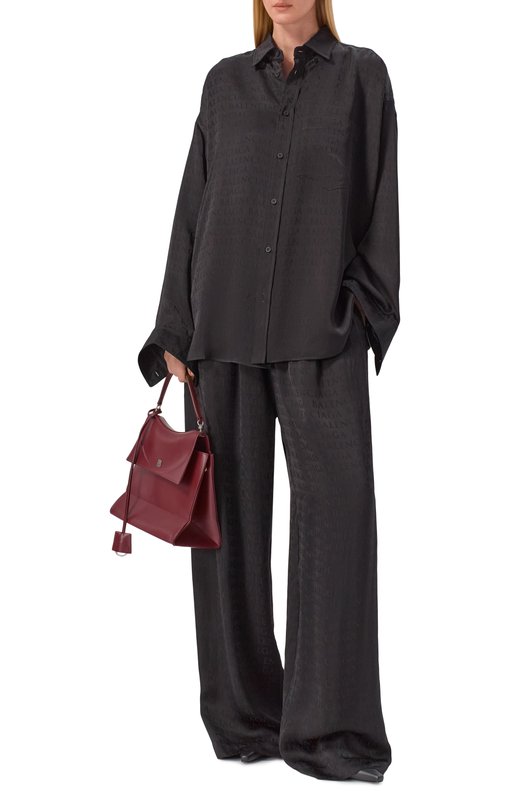 Рубашка из вискозы Balenciaga 850978/TT054 Чёрный  850978/TT054 Фото 2