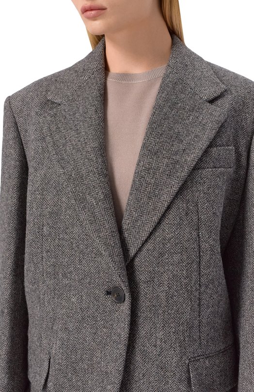 Шерстяной жакет Weekend Max Mara TR0NT0 Серый  TR0NT0 Фото 5