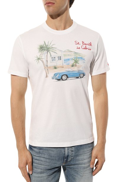 Хлопковая футболка MC2 SAINT BARTH белого цвета по цене 8430 руб., арт. STBM/TSHIRT MAN/05767D, фото 3 Хлопковая футболка MC2 SAINT BARTH, арт. STBM/TSHIRT MAN/05767D, фото 3