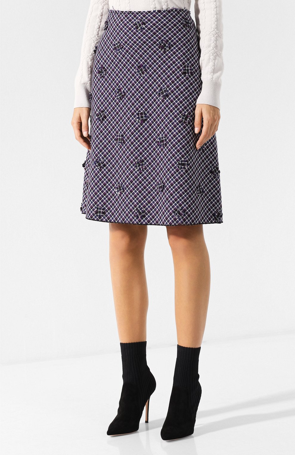 Шерстяная юбка с декоративной отделкой BOTTEGA VENETA, арт. 532226/VERY0, фото 3