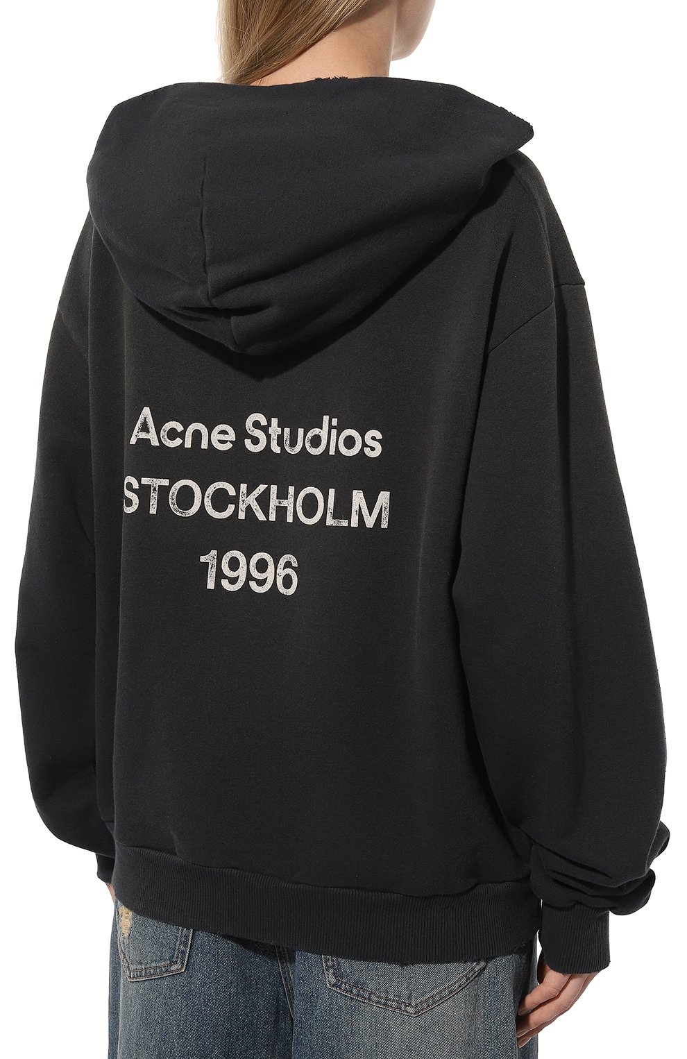 Хлопковое худи ACNE STUDIOS черного цвета по цене 61400 руб., арт. FN-UX-SWEA000020, фото 4 Хлопковое худи ACNE STUDIOS, арт. FN-UX-SWEA000020, фото 4