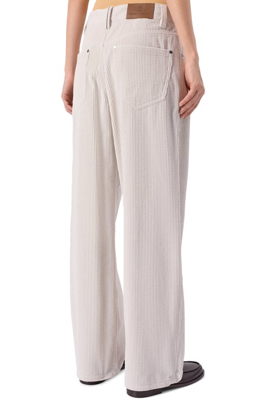 Вельветовые брюки Brunello Cucinelli MB144P9111 Кремовый  MB144P9111 Фото 4