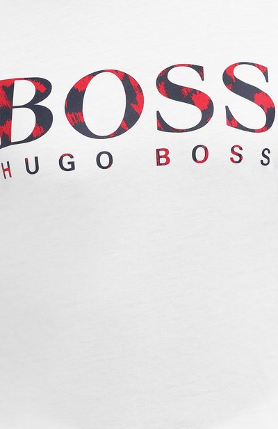Хлопковая футболка BOSS белого цвета по цене 5210 руб., арт. 50440138, фото 5 Хлопковая футболка BOSS, арт. 50440138, фото 5