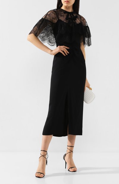 Платье-миди SELF-PORTRAIT черного цвета по цене 48800 руб., арт. RS20-094, фото 2 Платье-миди SELF-PORTRAIT, арт. RS20-094, фото 2