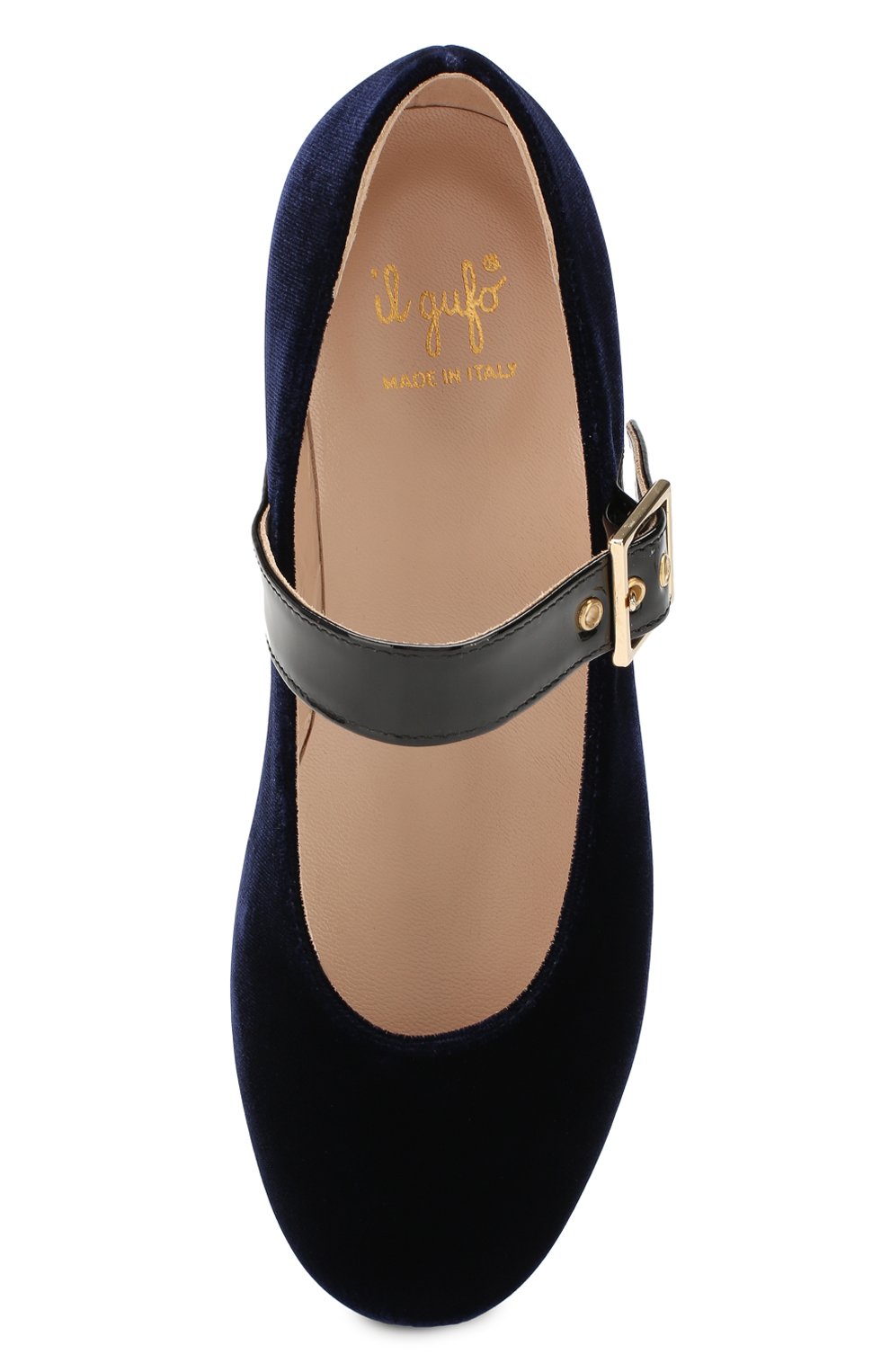 Туфли с ремешком IL GUFO темно-синего цвета по цене 16350 руб., арт. G396/VELLUT0 ACC0PP./31-34, фото 4 Туфли с ремешком IL GUFO, арт. G396/VELLUT0 ACC0PP./31-34, фото 4