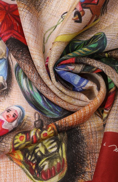 Шелковая шаль новогодние игрушки GOURJI, арт. 91145437/6251108, фото 4