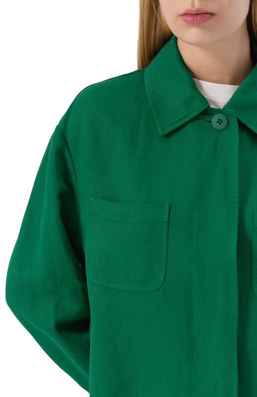 Рубашка из вискозы и льна Max Mara Studio LINCE Зелёный  LINCE Фото 5
