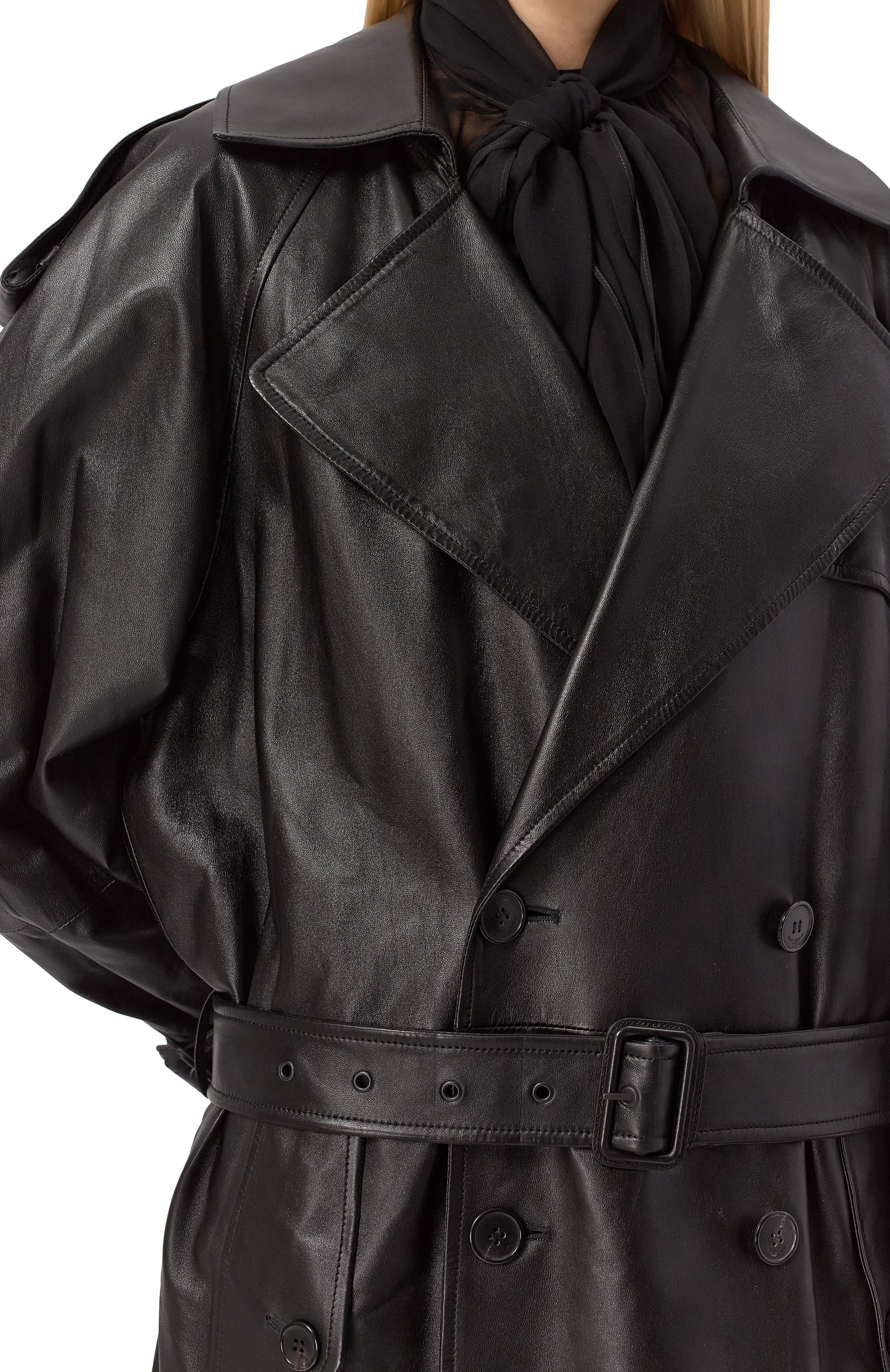 Кожаный тренч SAINT LAURENT, арт. 815241/YC2TF, фото 5