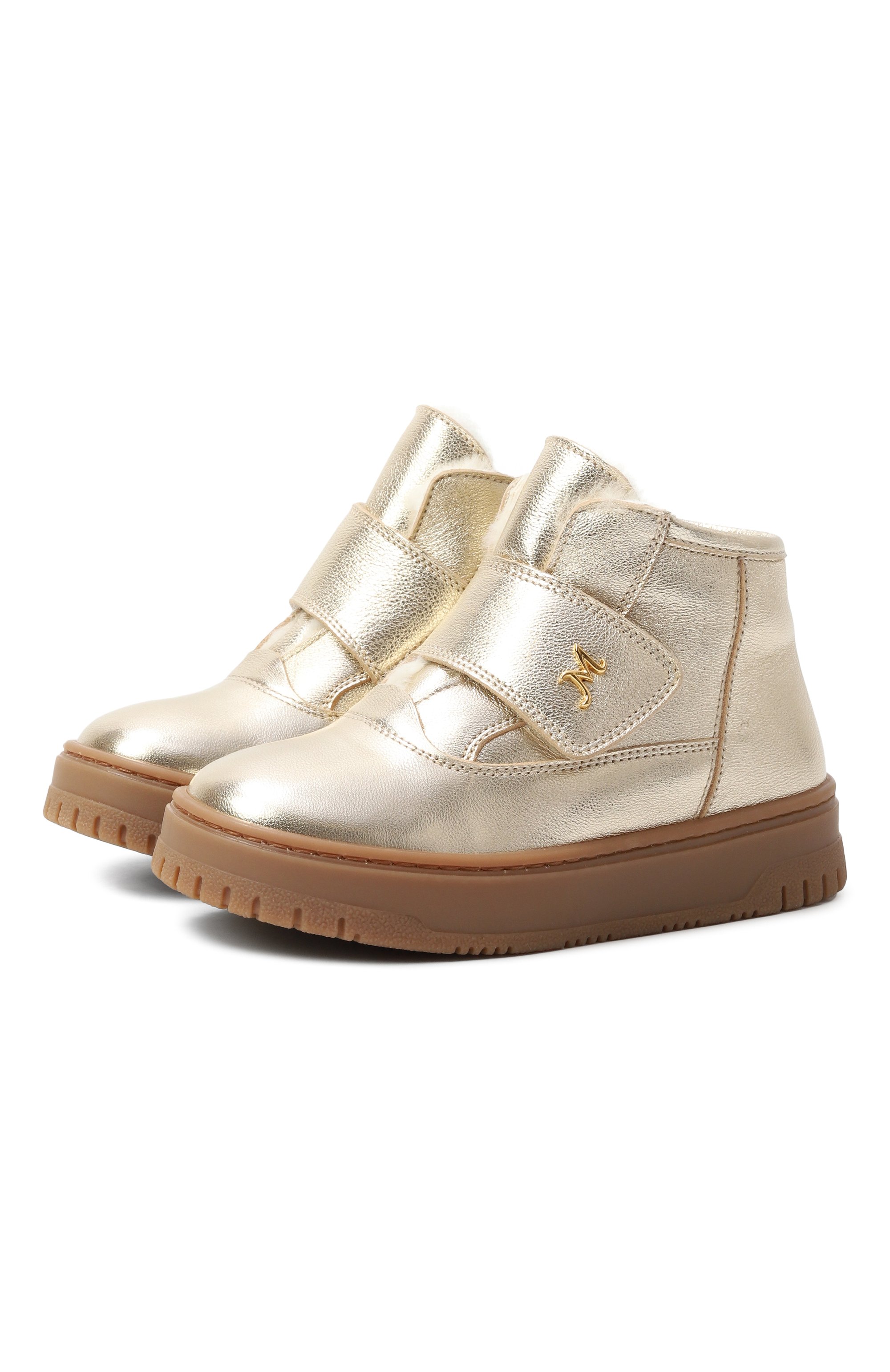 Кожаные ботинки MISSOURI золотого цвета по цене 27850 руб., арт. 2208/27-30, фото 1 Кожаные ботинки MISSOURI, арт. 2208/27-30, фото 1