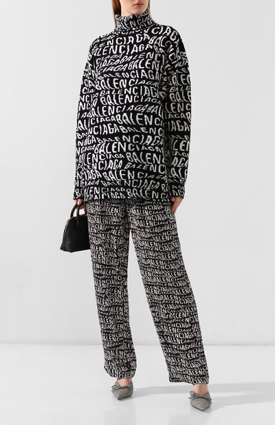 Шерстяной свитер BALENCIAGA черно-белого цвета по цене 81950 руб., арт. 583101/T1537, фото 2 Шерстяной свитер BALENCIAGA, арт. 583101/T1537, фото 2