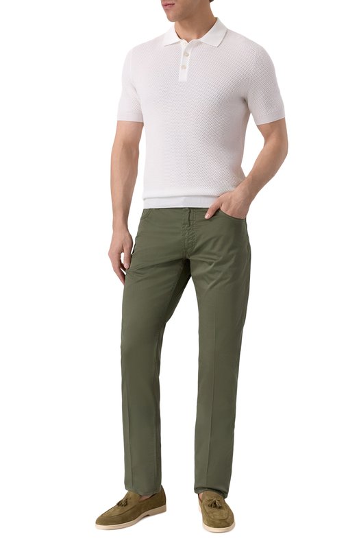 Хлопковые брюки Stefano Ricci MST41B0150/T0182 Хаки  MST41B0150/T0182 Фото 2
