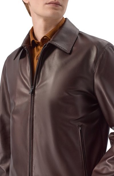 Кожаная куртка MVST темно-коричневого цвета по цене 405000 руб., арт. M26.2PM.L021/L011 NAPPA CREAM, фото 5 Кожаная куртка MVST, арт. M26.2PM.L021/L011 NAPPA CREAM, фото 5