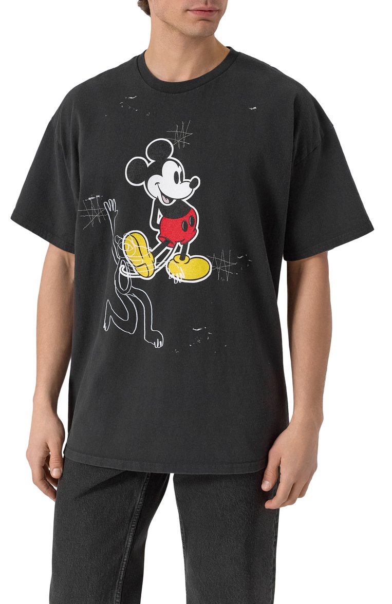 Мужская хлопковая футболка DOMREBEL черного цвета, арт. VTG MICK SS25/T-SHIRT | Фото 3 (Материал внешний: Хлопок; Длина (для топов): Стандартные; Рукава: Короткие; Принт: С принтом; Стили: Гранж; Мужское Кросс-КТ: Футболка-одежда; Кросс-КТ: Джерси)