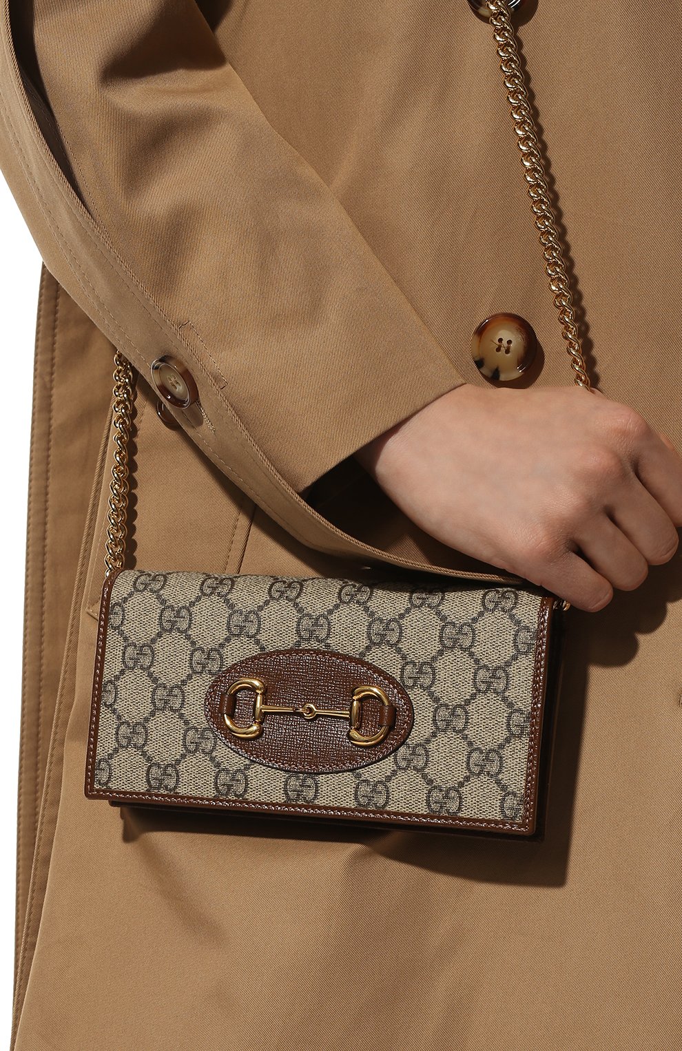 Кошелек horsebit 1955 на цепочке GUCCI коричневого цвета по цене 156500 руб., арт. 621892/92TCG, фото 2 Кошелек horsebit 1955 на цепочке GUCCI, арт. 621892/92TCG, фото 2