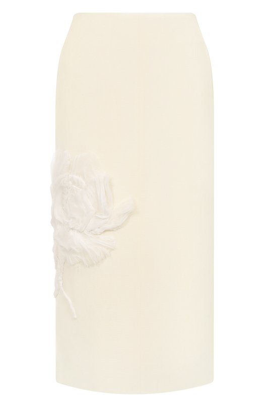 Юбка из вискозы и шелка Jil Sander J03MA0222/J65005 Кремовый J03MA0222/J65005