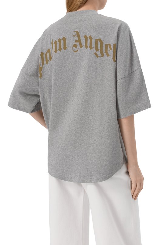 Хлопковая футболка Palm Angels PWAA07DF25JER001 Серый  PWAA07DF25JER001 Фото 4