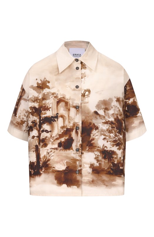 Хлопковая рубашка Erika Cavallini P6SI04 Бежевый P6SI04